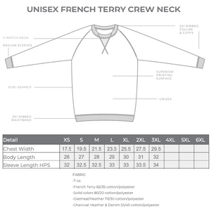 Teacher Apple French Unisex Terry Crewneck Sweater