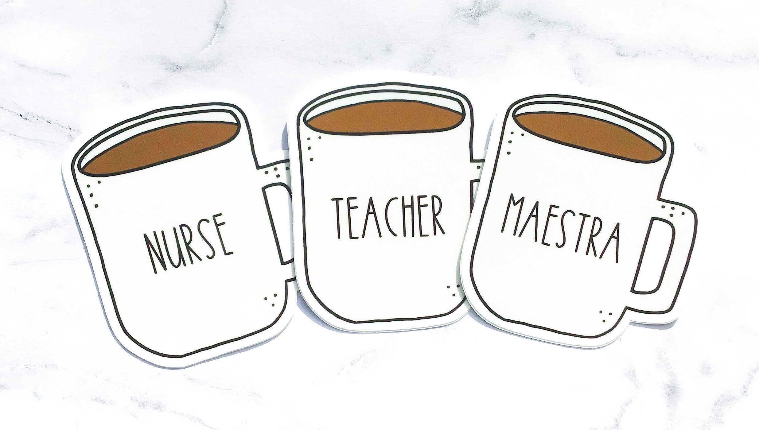 Teacher/Maestra/Nurse Rae Dunn Coffee Mug Sticker